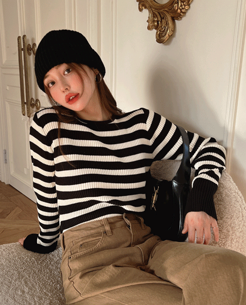 Leila stripe knit ( 3color )