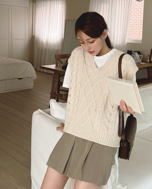 Salley knit vest ( 2color )