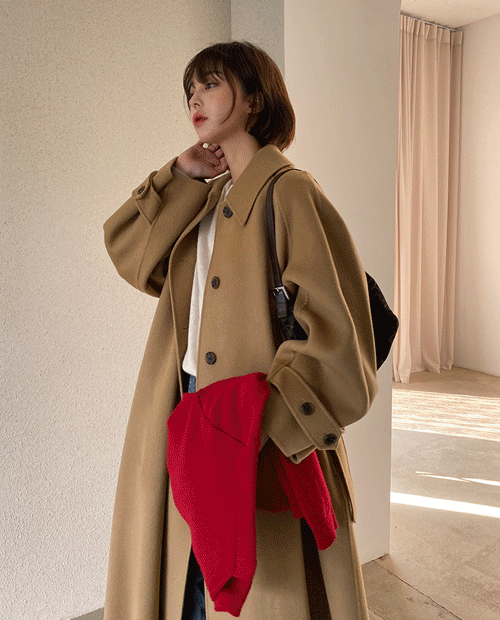 [Hand made] Collar long coat (3 color)