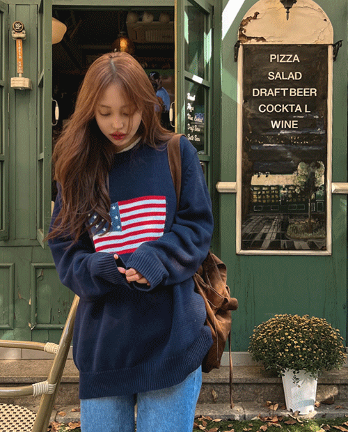 Stars and stripes knit ( 4color )