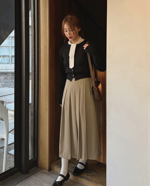 Madeleine long pleats skirt ( 4color )